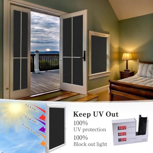 DUOFIRE Blackout Window Privacy Film, Room Darkening Film, 47.2" x 157.4" - Image 6