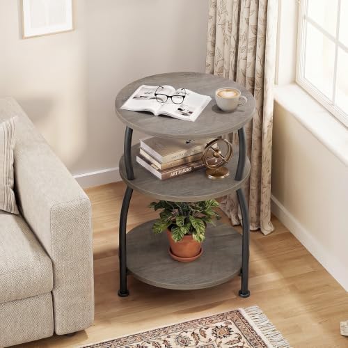3-Tier Round Side Table, 15.7 inch End Table Nightstand - Image 4