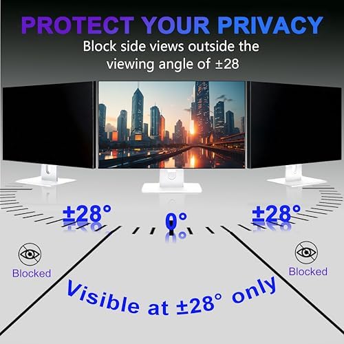[2 Pack] 27 Inch Privacy Screen for 16:9 Monitor, Computer Privacy Filter, Anti Glare Blue Light Filter, Privacy Screen Protector, Removable Privacy Screen for Office, Home, and Shared Spaces - Image 3