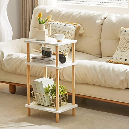 IBUYKE 3-Tier Side Table, Wood End Table, White UWST003W - Image 6