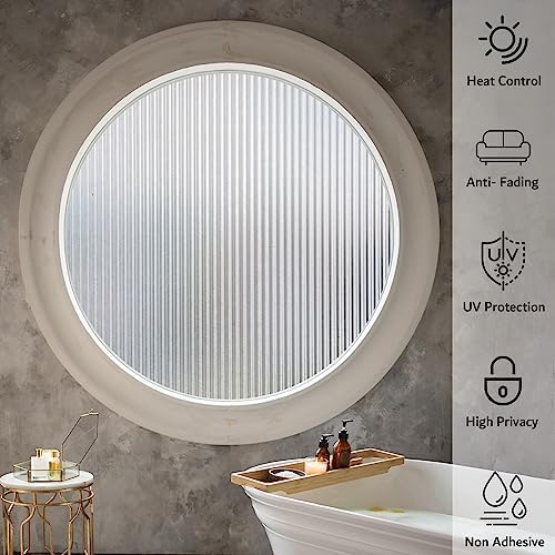 VELIMAX 1/2-Inch Reeded Glass Window Film, Frosted Reeds Window Film, Window Privacy Film, 3D Window Decals Non Adhesive for Bathroom Living Room Office, 29.5x157.4 inches - Image 4