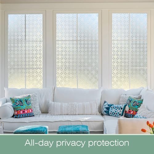 STATINT Window Privacy Film, Frosted Glassy Petals Begonia, 17.5in x 6.5ft - Image 6