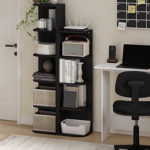 Furinno Pasir 4-Tier Corner Open Shelf Bookcase, Blackwood - Image 2