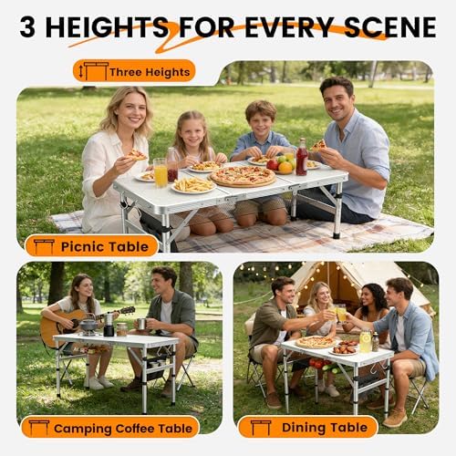 WildFinder Folding Camping Table, 3x1.3 FT Small Folding Table Portable - Image 4