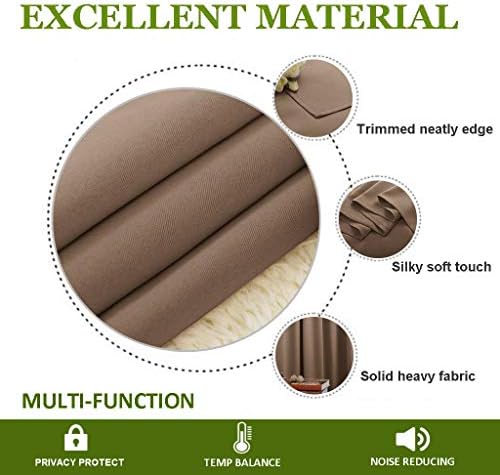 NICETOWN Wall Dividers for Rooms, Sound Barrier Room Divider Curtain Screen Partition, Function Thermal Blackout Patio Door Panel, Sliding Door Insulated Curtain, Cappuccino, 8.3ft Wide x 8ft Long - Image 4