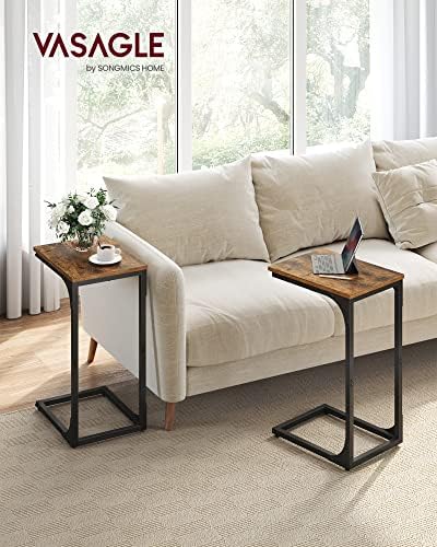VASAGLE C-Shaped End Table Set of 2, Small Sofa Side Table with Metal Frame - Image 4
