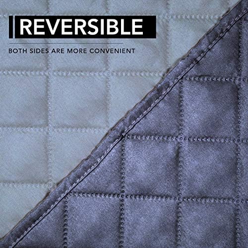 Easy-Going Reversible Couch Cover, Oversized Recliner, Dark Blue/Light Blue - Image 5