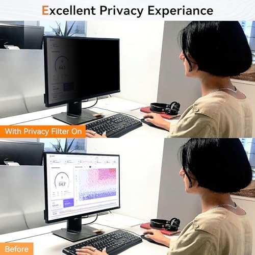 [2-Pack] 18.5 Inch Computer Privacy Screen for 16:9 Aspect Ratio Widescreen Monitor, Eye Protection Anti Glare Blue Light Computer Monitor Privacy Filter, Removable Anti-Scratch Screen Protector Film - Image 3