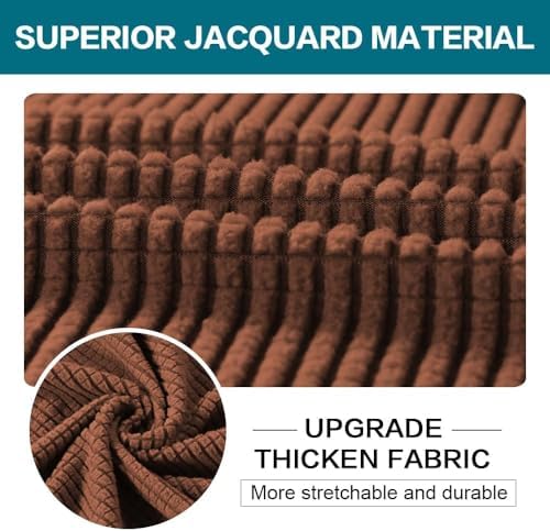 Turquoize 4 Piece Sofa Covers for 3 Cushion Couch Sofa Slipcover Soft Couch Cover for Dogs Washable Furniture Cover with 3 Individual Large Cushion Covers Feature Fabric (Large Sofa, Caramel) - Image 3