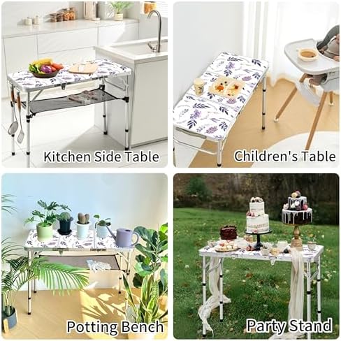 Yriuat Folding Camping Table 3ft Portable Picnic Table, Misty Lilac - Image 6