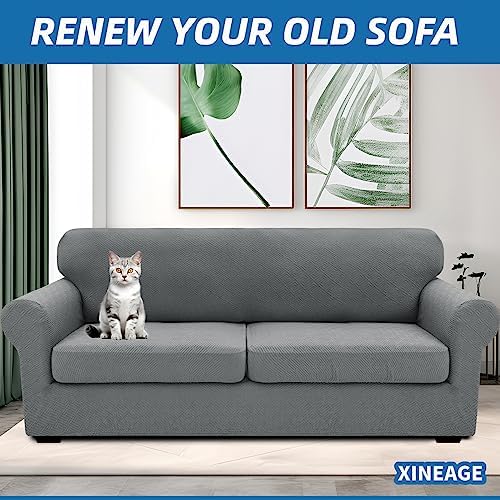 XINEAGE 3-Piece Stretch Sofa Cover, Washable Couch Covers for Dog - Image 4