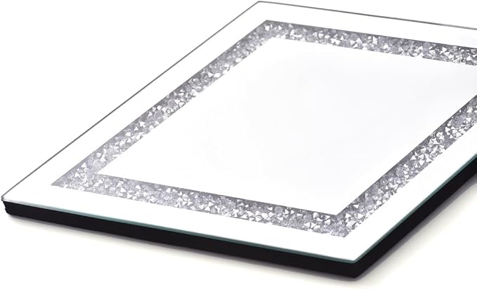 Pibeyer Silver Diamond Shaped Wall Mirror Set of 3, Decorative Crystal Crush Diamond Mirrors for Bedroom, Living Room & Hallway, Home Decor - Image 6