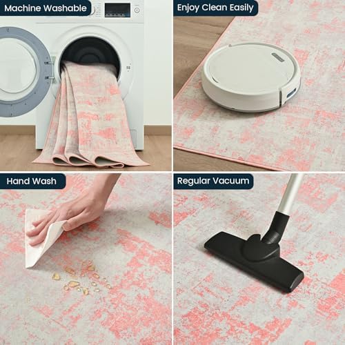 Toneed Washable 5x7 Area Rug with Non-Slip Backing for Living Room - Image 6