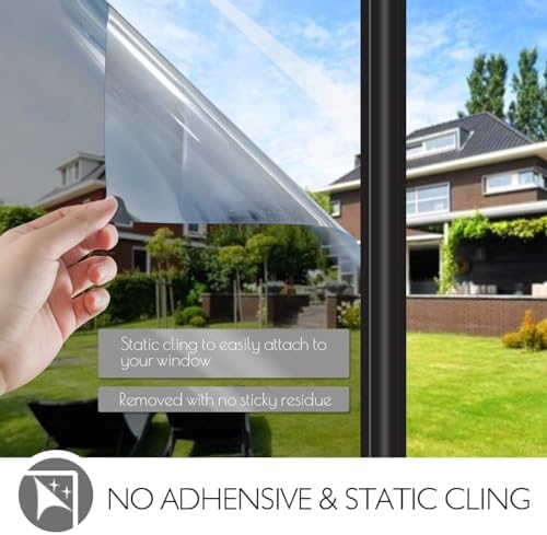 HIDBEA One Way Privacy Window Film,Heat Blocking, Gray,17.5in x 6.5ft - Image 2
