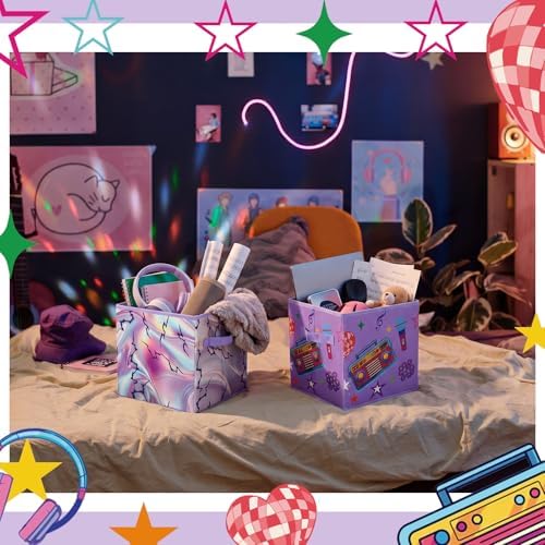 Bokon 2 Pcs Kpop Party Favors 11 Inch Cube Storage Bins with Handles - Image 2
