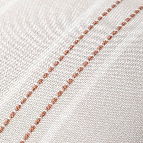 Hckot Terracotta Throw Pillow Covers 24x24 Set of 2 Striped Pillow Covers - Image 3
