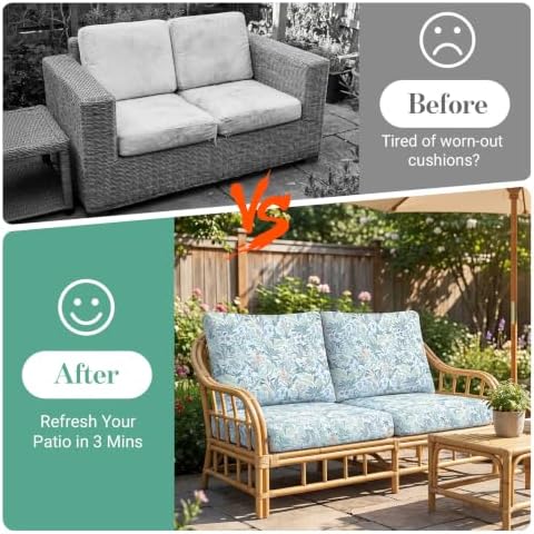 4Pcs Patio Cushion Covers Stretch Outdoor Furniture Protector Slipcovers - Image 4