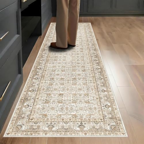 Washable 2x7 Hallway Runner Rug, Non Slip Vintage Low Pile Rugs - Image 3