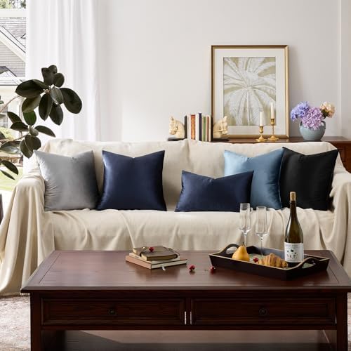 GIGIZAZA Navy Velvet Pillow Covers 12x20 Decorative Pillows Pack of 2 - Image 7