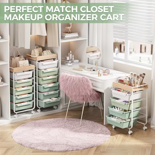 SYKIARIOL Rolling Storage Utility Cart with 4 Drawers,Art Cart,Green - Image 7