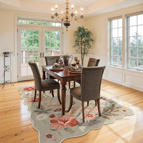 Lahome Floral Washable Rugs for Living Room Bedroom, Soft 5x7 Area Rugs - Image 2