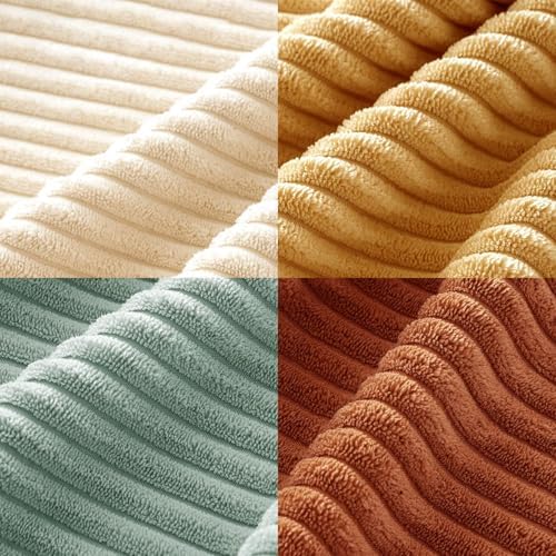 MIULEE Soft Corduroy Decorative Throw Pillow Covers Teal-Rust 20x20 - Image 6
