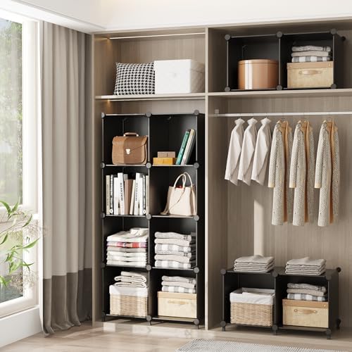 AWTATOS Cube Storage Organizer, 16 Cube Closet Organizer, Black - Image 3