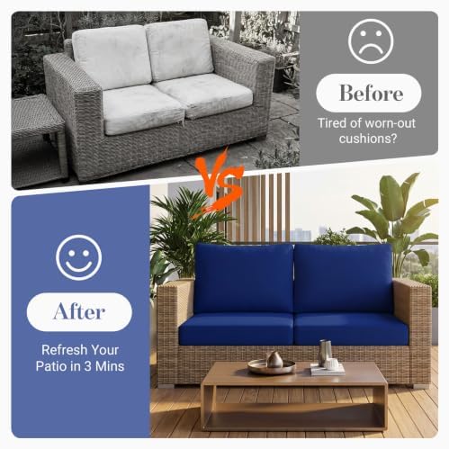 4Pcs Patio Cushion Covers Stretch Outdoor Furniture Protector Slipcovers - Image 5