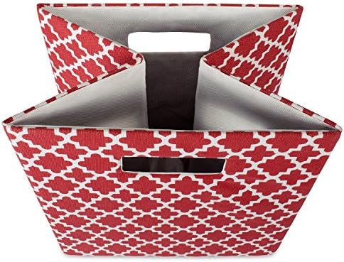 DII Hard Sided Collapsible Fabric Storage Container for Nursery, Offices, & Home Organization, (13x13x13) - Lattice Rust - Image 5