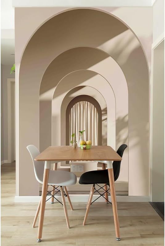 Zeeko 2 Panels Peel and Stick 3D Archway Wall Mural 59" Wx 98" H | Arch Door Mural Wallpaper Modern Neutral Nordic Removable Canvas Wall Art for Hallway Cafe Home Decor by Zeeko
