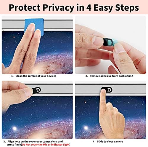 Yilador Webcam Cover (6 Pack) 0.03 inch Ultra Thin Laptop Camera Cover Slide for Computer MacBook Pro/Air iMac iPhone Cell Phone PC Tablet Notebook Surface Pro Echo Show Camera Blocker Slider - Black - Image 5