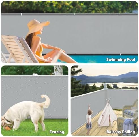 LOVE STORY 3' x 10' Waterproof Balcony Privacy Screen Cover, Grey - Image 6