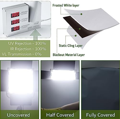 VELIMAX White Blackout Window Film, 100% Light Blocking Window Cover, Opaque Window Cling Vinyl, Privacy Film for Glass Windows, Sun Blocking Window Films Non Adhesive, 29.5in x 78.7in - Image 4