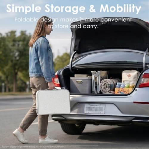 Small Folding Camping Table, 2ft Portable Table Adjustable Height - Image 6