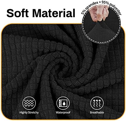 Asnomy Stretch Oversized Couch Covers for Sofa Slipcover,Black - Image 3