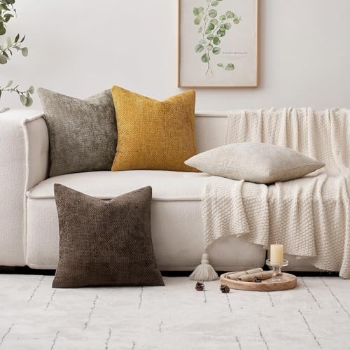 MIULEE Decorative Dark Brown Euro Sham Pillow Covers 24x24 Inch 2 Pack - Image 2