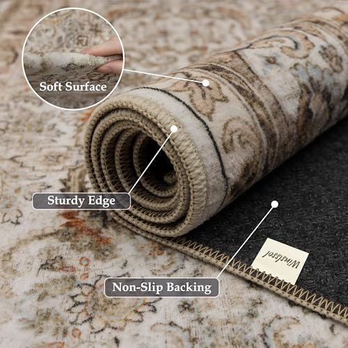 3x6 Washable Hallway Runner Rug, Vintage Non-Slip Low Pile Rugs - Image 6