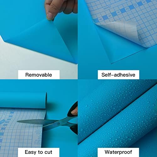 15.7"x394" Peel and Stick Wallpaper - Blue for Bedroom and Bathroom - Easy Peel Off, Renter Friendly, Removable Vinyl, Matte - Image 6