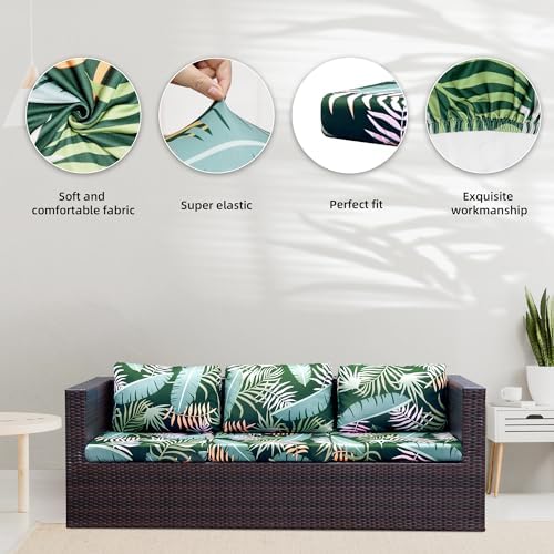 8 Pcs Outdoor Cushion Covers, Patio Sofa Cushion Covers Replacement - Image 4