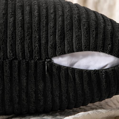 MIULEE Black Decorative Throw Pillow Covers for Couch 18x18 Inch - Image 6