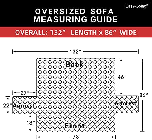 Easy-Going Reversible Couch Cover, 3 Cushion Sofa, X-Large, Orange/Black - Image 6