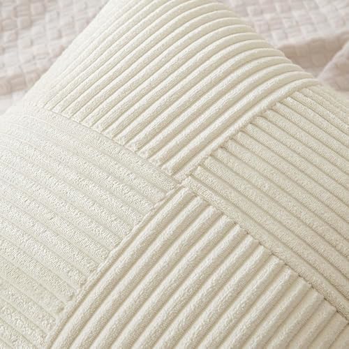 MIULEE Cream White Decorative Throw Pillow Covers for Couch 16x16 Inch - Image 2