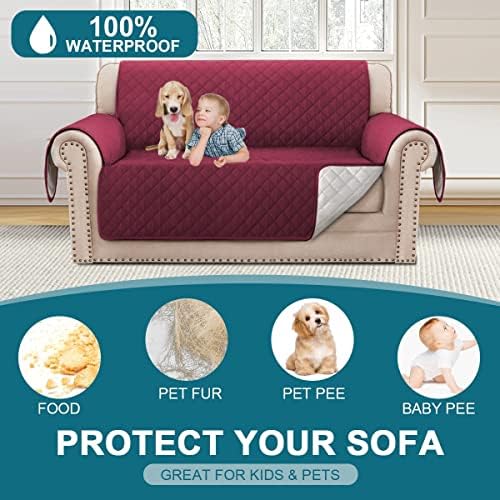 Turquoize 100% Waterproof Sofa Covers Couch Cover for Dogs, Loveseat 47" - Image 2