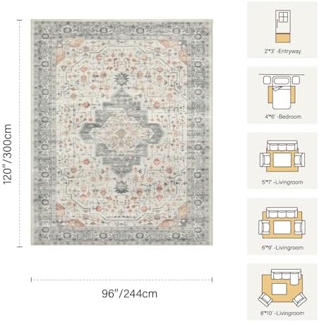 Rugxara 8x10 Area Rugs,Large Rugs for Living Room(Oange) - Image 2