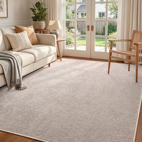 4x6 Oatmeal/White Area Rug Non-Slip Washable Soft for Bedroom Living Room by FinRe%CC%80cHome