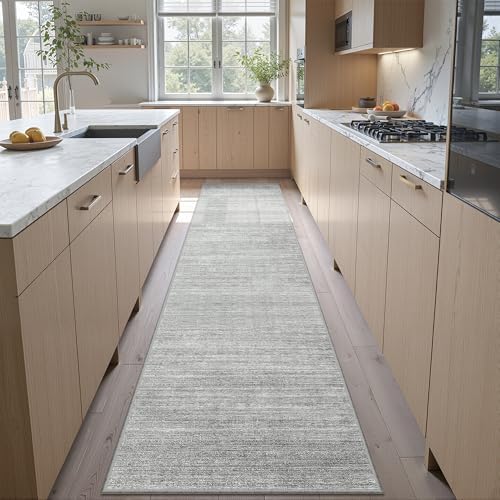 Valenrug 2x12 Runner Rug Non Slip, Washable Rug Runners for Hallways, Grey - Image 3