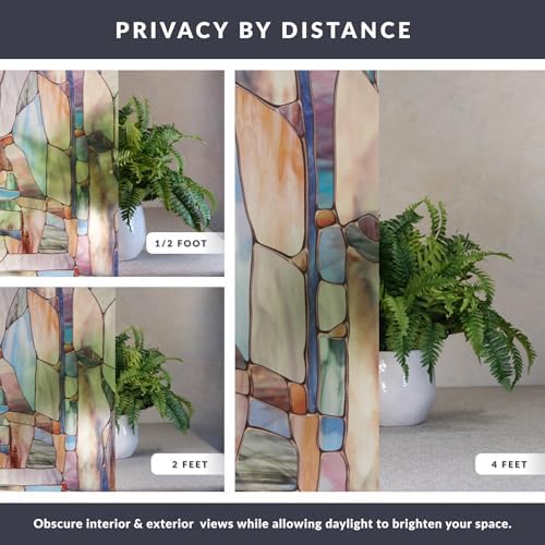 Mesa Window Privacy Film by Artscape - Decorative Stained Glass Design, Static Cling, Blocks Direct Views, UV Protection, Easy to Apply and Removable, Made in USA - 24 x 36 Inch - Image 4