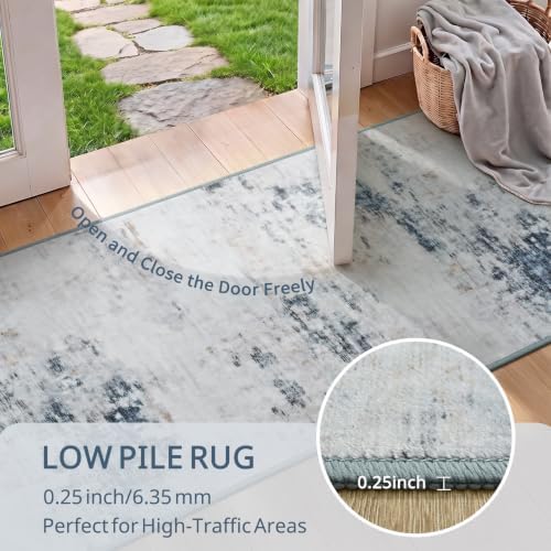 Toneed Washable 2x6 Non-Slip Abstract Runner Rug for Hallway Kitchen - Image 6