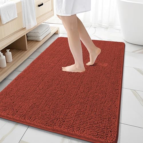 OLANLY Large Bathroom Rugs 59x35, Extra Soft Absorbent Chenille Bath Rugs by OLANLY