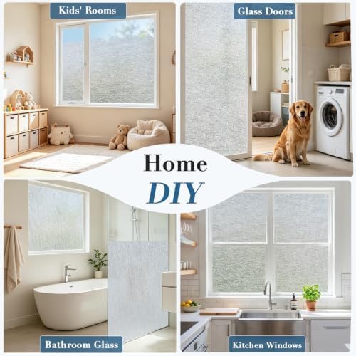 Windimiley Frosted Glass Window Privacy Film, Textured,23.6" x 78.7" - Image 6
